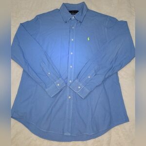 Ralph Lauren Blue Casual Button Down Shirt Oxford Cotton